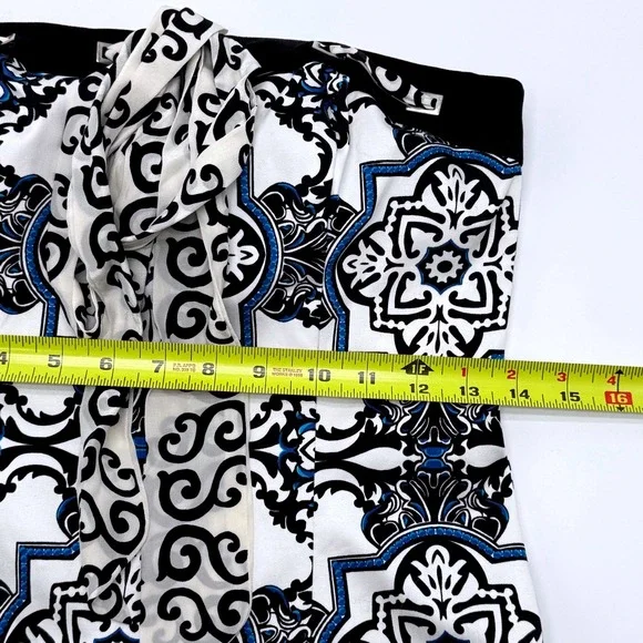 White House Black Market Corset Strapless Top Black White Blue Size 2 - Picture 9 of 11